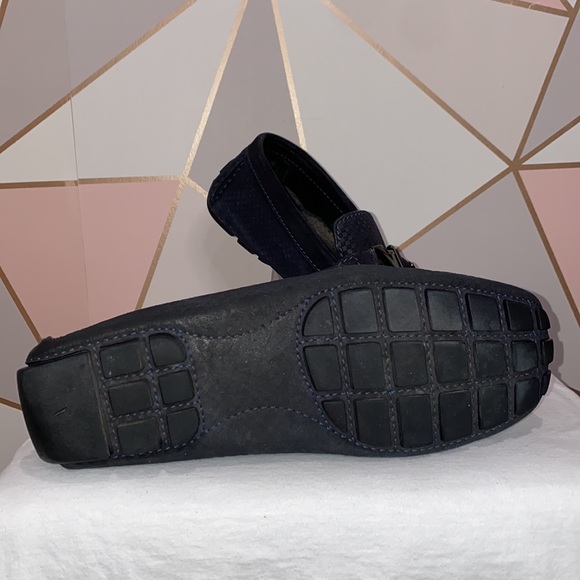 Louis Vuitton Classic Checked Navy Loafer US 8.5/ LV 7.5 Suede Moccasin … - Picture 7 of 11